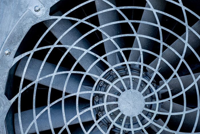 Close-up of fan blades