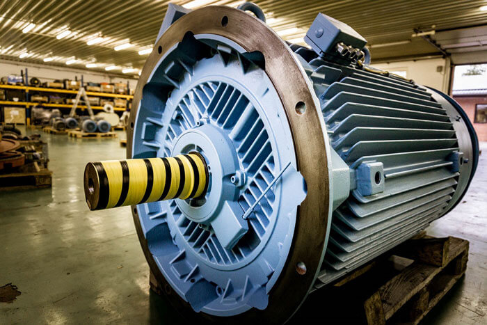 Close-up of three-phase motor